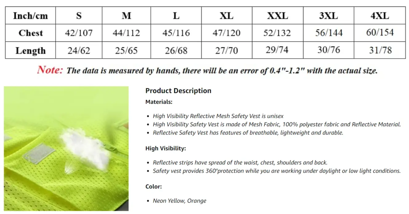 Oxford Fabric Reflective Vest