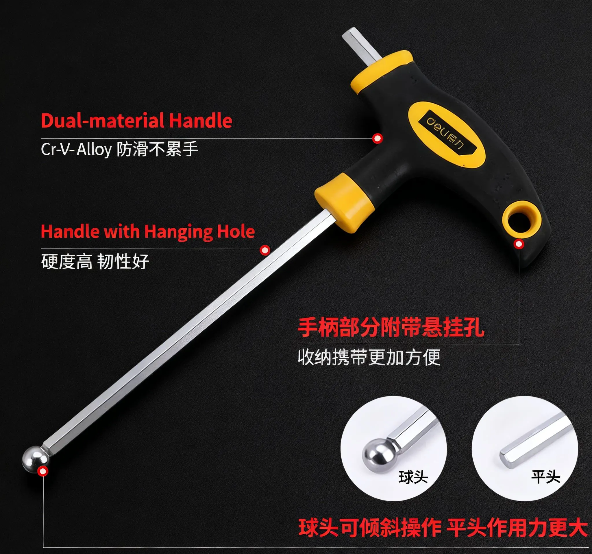 Plastic-Handle T-Type Hex Key Wrench