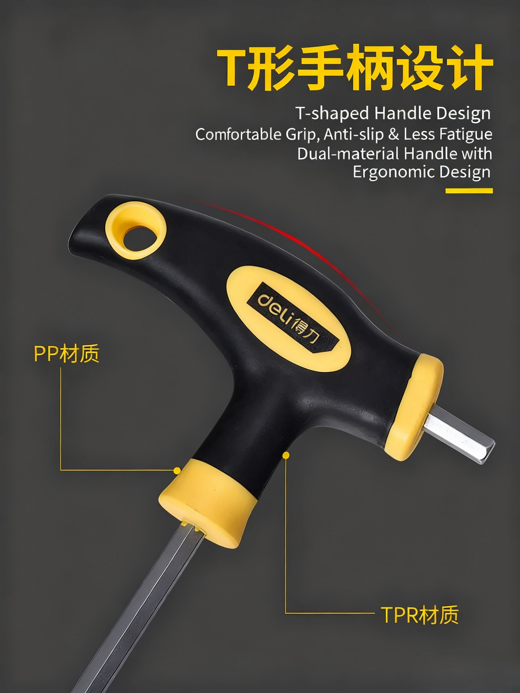 Plastic-Handle T-Type Hex Key Wrench