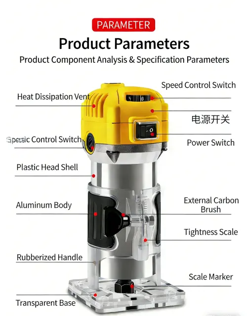 Electric woodworking trimmer Electric woodworking trimmer