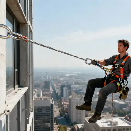 What is the load capacity of a rope access rope?
